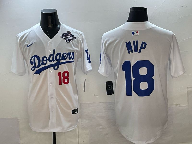 Men Los Angeles Dodgers #18 Mvp White Game 2026 Nike MLB Jersey style 02